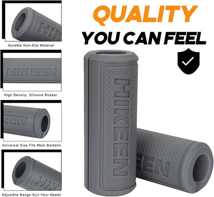 Hikeen Thick Bar Dumbbell Grips,Non Slip Hard Rubber Barbell Grips,Grips for Weight Lifting, Muscle