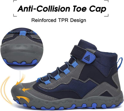 Mishansha Kids Hiking Boots Toddler Girls Boys Hiking Shoes Water-Resistant Anti-Collision Non-Slip