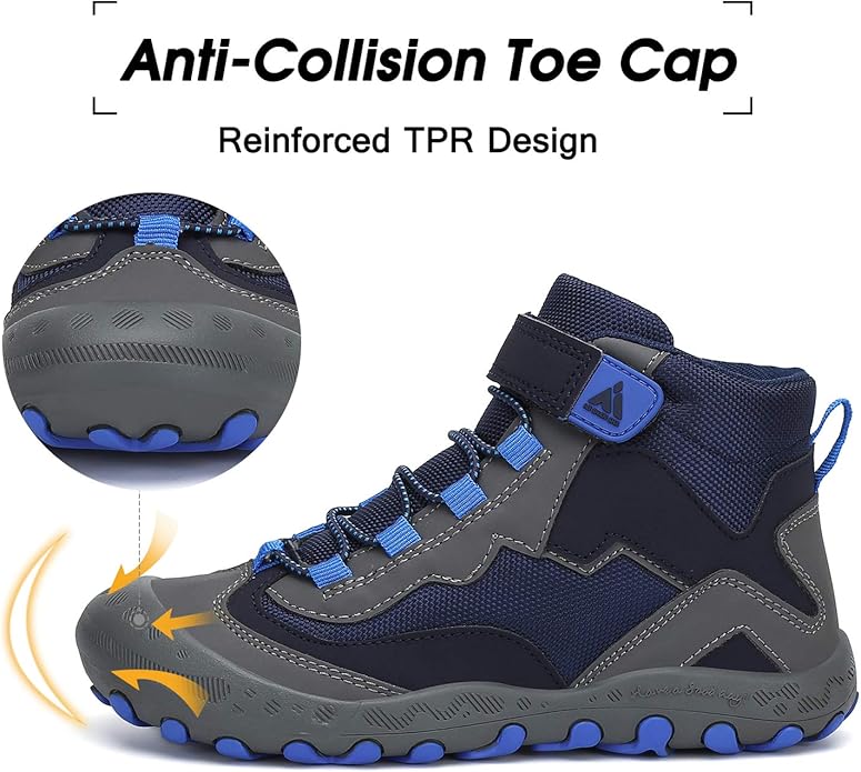 Mishansha Kids Hiking Boots Toddler Girls Boys Hiking Shoes Water-Resistant Anti-Collision Non-Slip