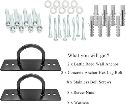 Battle Ropes Anchor, Battle Rope Wall Ceiling Mount Kit Bracket Hook for Suspension Straps Crossfit