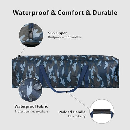 TOPDesign 46 Inch Extra Large Zippered Duffel Bag for Travel Camping Sports Equipment Storage
