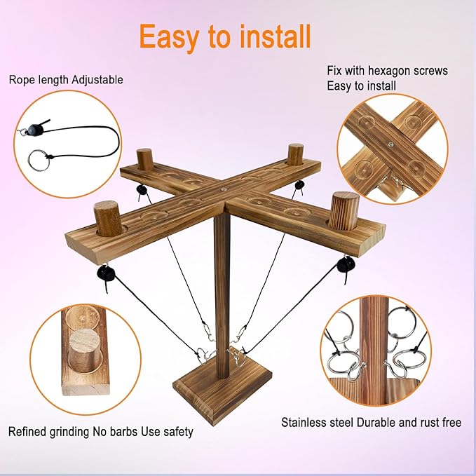 Ring Toss Game, Ring and Hook Game, Patio Games, Ring toss Game for Adults,Games for Adults