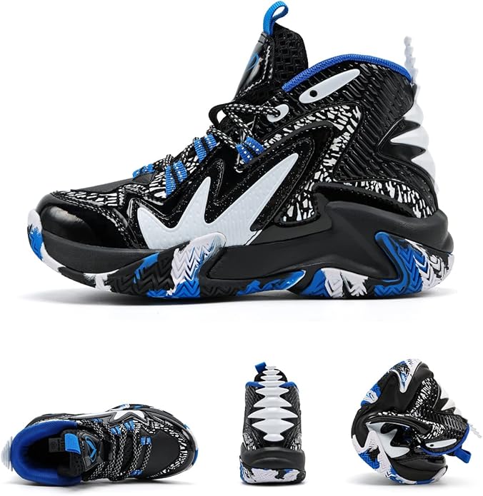 VITUOFLY Kids Basketball Shoes Boys Air Cushion Sneakers Girls Mid Top School Hoops Shoes Non-Slip
