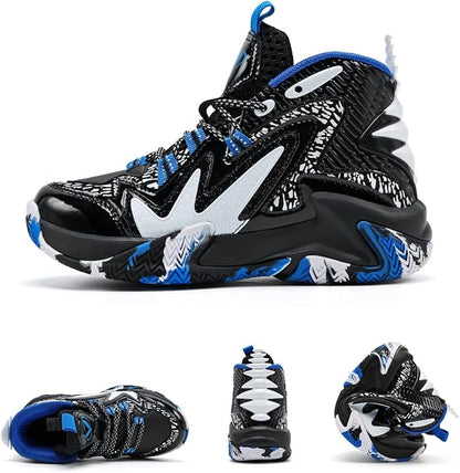 VITUOFLY Kids Basketball Shoes Boys Air Cushion Sneakers Girls Mid Top School Hoops Shoes Non-Slip