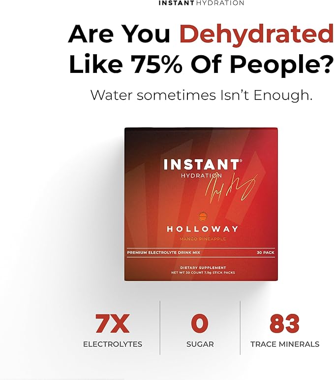 Instant Hydration Electrolytes Powder Packets - Mango Pineapple Drink Mix - Zero Sugar - Keto