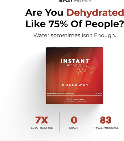 Instant Hydration Electrolytes Powder Packets - Mango Pineapple Drink Mix - Zero Sugar - Keto