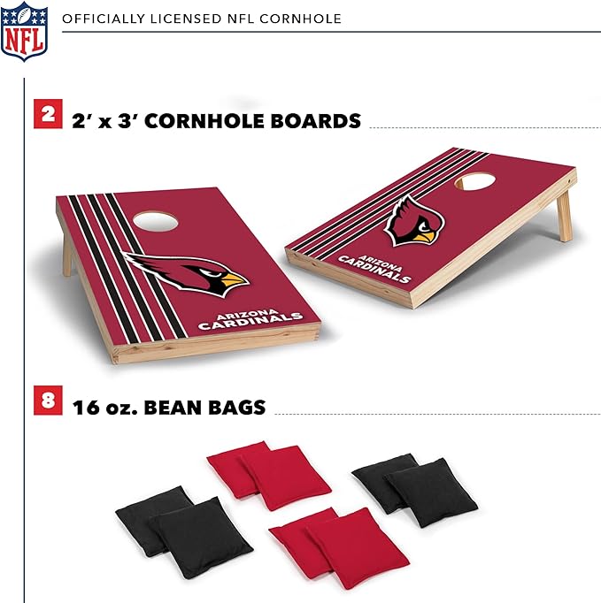 NFL 2' x 3' Solid Wood Cornhole Set with Direct Print HD Team Graphics – Great Gift for Any