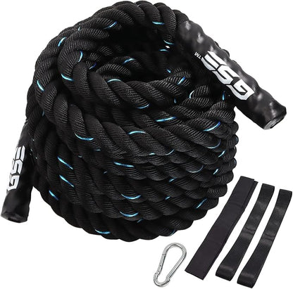GSE Games & Sports Expert Gym Battle Rope, Heavy-Duty Workout Ropes for Indoor & Outdoor Workout