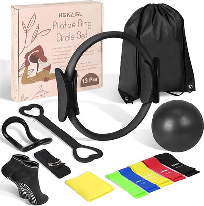 Home Pilates Essentials Kit for Women,Pilates Equipment Set with 9 Inch Yoga Ball,Figure 8