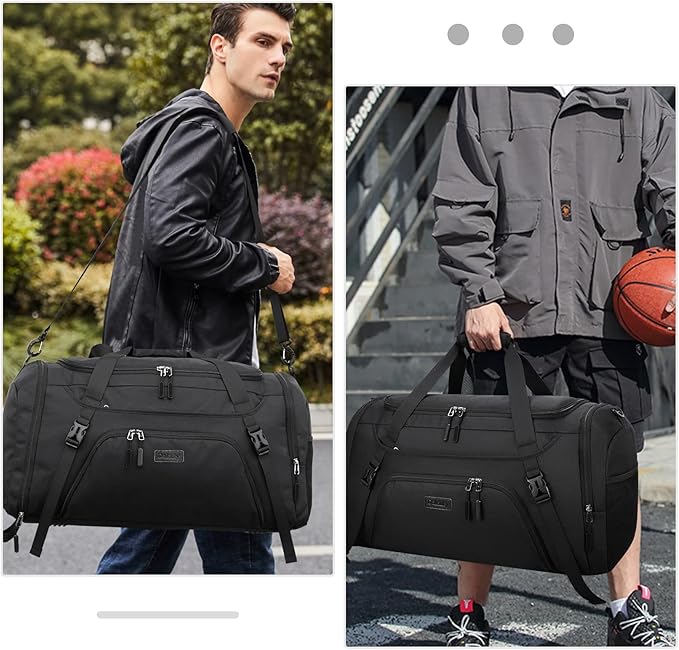 Gym Duffle Bag for Women Men 40L Waterproof Sports Travel Duffel Bags with Shoe Compartment,Wet