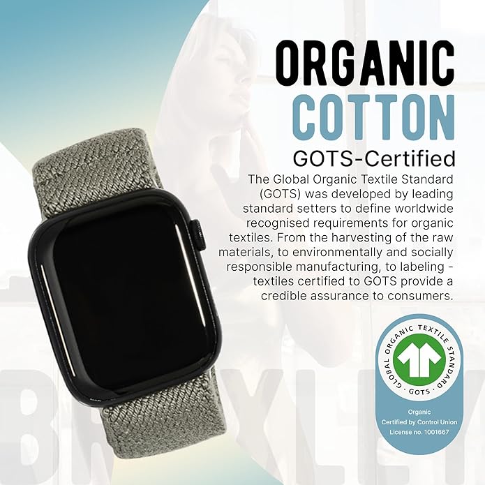 Braxley Bands - Organic Cotton Watch Bands For Women and Men, Compatible With All Apple Watch Sizes