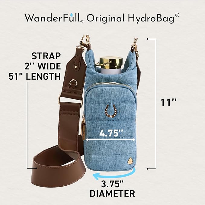 WanderFull® Original HydroBag® Collection, Water Bottle Holder w/Strap & Phone Pocket, Hands-Free