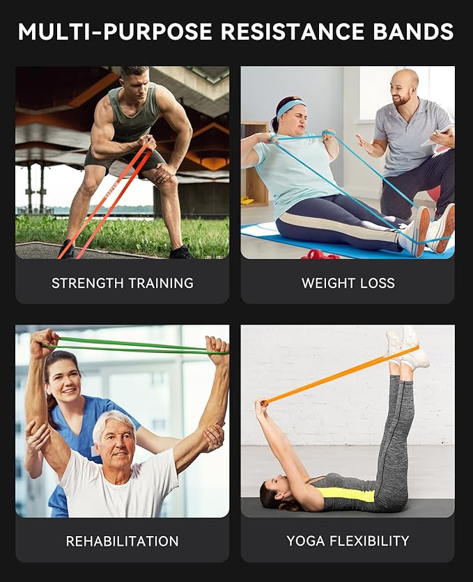 SUNPOW Pull Up Assistance Bands, Resistance Bands Set of 5 for Working Out, Pull Up Bands, Exercise