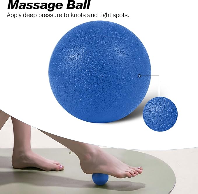 5 in 1 Foam Roller Set Trigger Point Foam Roller, Massage Roller Stick, Massage Ball, Stretching