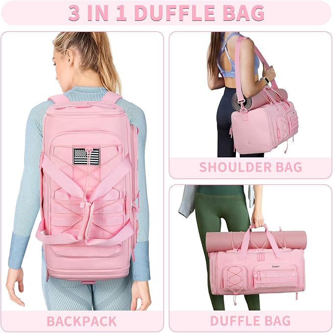 Bosstin Gym Bag for Women & Men,45L Travel Duffle Sports Duffel Bag Gym Weekender Overnight