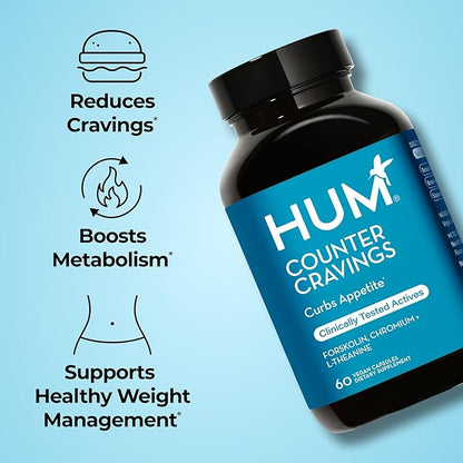 HUM Counter Cravings Chromium Supplements with L Theanine, Seaweed Extract & Forskolin to Help