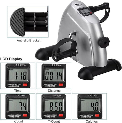 Mini Exercise Bike, himaly Under Desk Bike Pedal Exerciser Portable Foot Cycle Arm & Leg Peddler