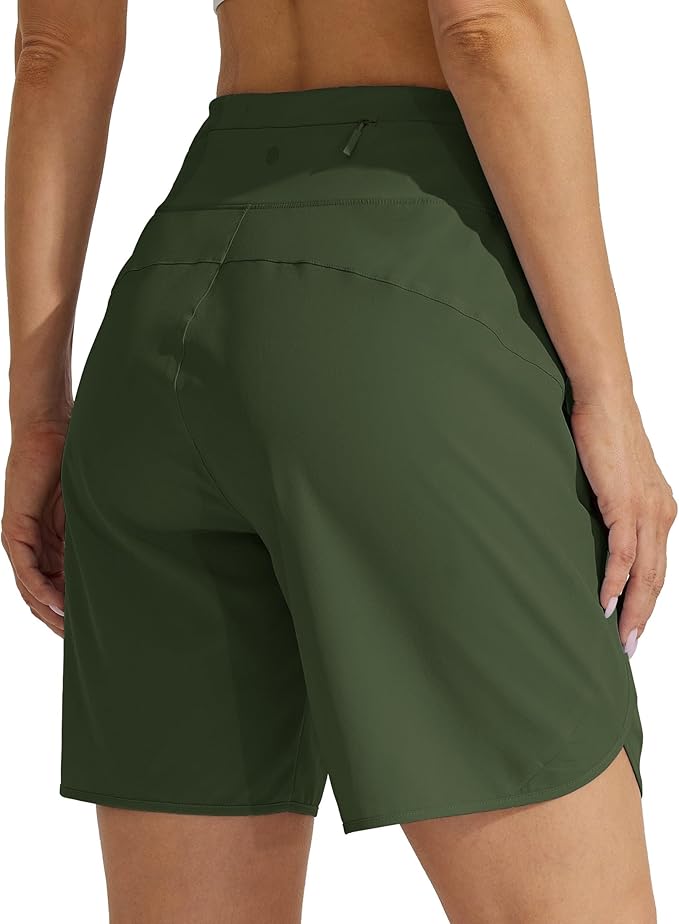 Willit Women's 7" Athletic Running Shorts Long Workout Hiking Shorts Quick Dry High Waisted Active