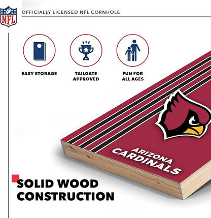 NFL 2' x 3' Solid Wood Cornhole Set with Direct Print HD Team Graphics – Great Gift for Any