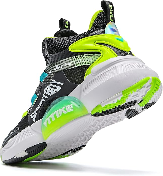 JMFCHI Kids Basketball Shoes High-top Sports Shoes Sneakers Durable Lace-up Non-Slip Running Shoes
