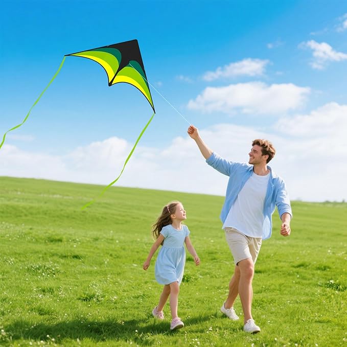Mint's Colorful Life 3 Pack Delta Kite Set for Kids & Adults, Easy to Fly Large Kites for