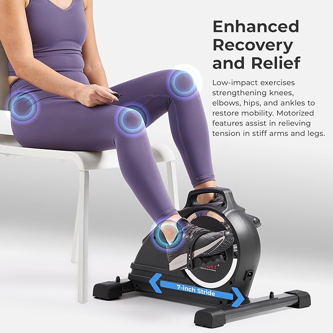 Sunny Health & Fitness Dual Function Under-Desk Bike Trainer, Mini Exercise Machine for Senior