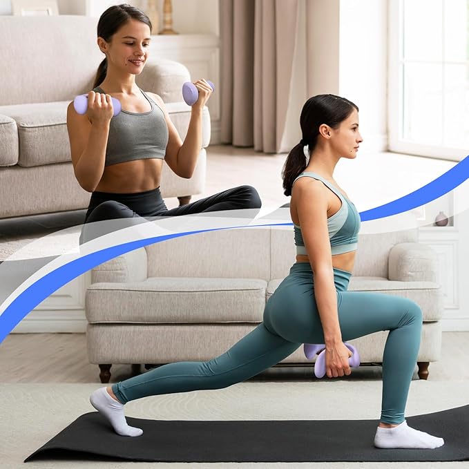 Ergonomic Dumbbells Weights Set-Hand Weights for Women at Home, Ear Dumbbells Weights for Pilates
