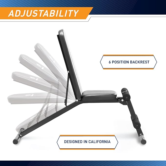 Marcy Multi-Position Adjustable Utility Bench for Home Gym Weightlifting and Strength Training