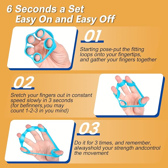 Hand Grip Strengthener, Finger exerciser, Grip Strength Trainer (6 PCS),NEW MATERIAL,Forearm grip