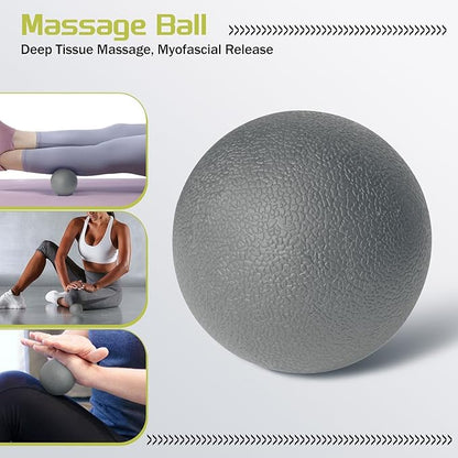 5-in-1 Foam Roller Set, Massage Roller Stick, Massage Ball, Resistance Band for Deep Muscle