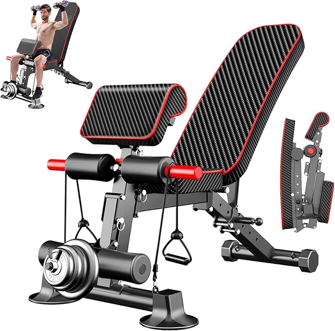 Adjustable Weight Bench - Utility workout Benches for Exercise, Free Installation Design for