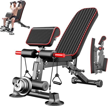 Adjustable Weight Bench - Utility workout Benches for Exercise, Free Installation Design for