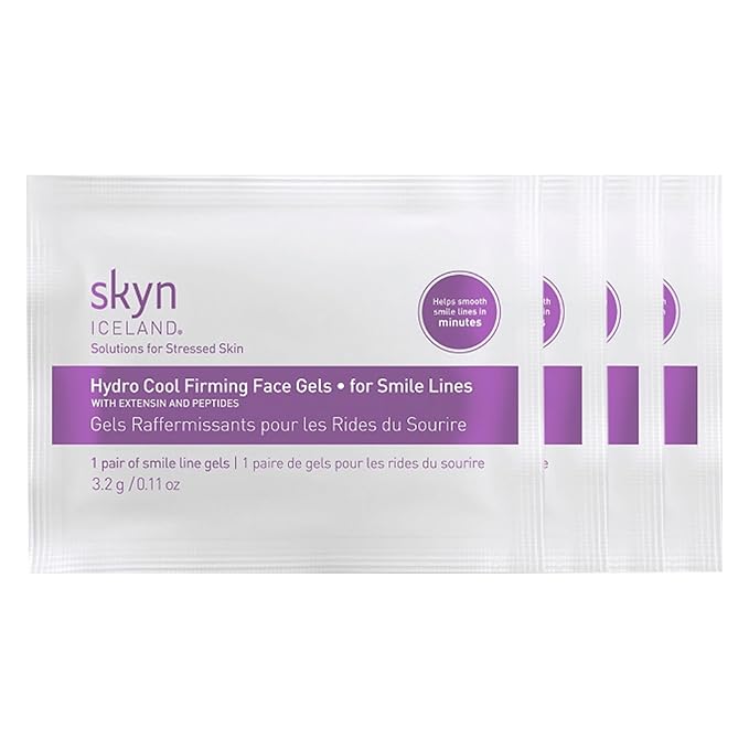 Skyn ICELAND Hydro Cool Firming Smile Line Patches, 10 Minute Smoothing Treatment with Peptides and