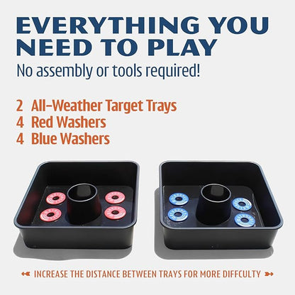 Driveway Games All Weather Washoos Washer Toss Game Set - Portable Outdoor Lawn Games for Adults