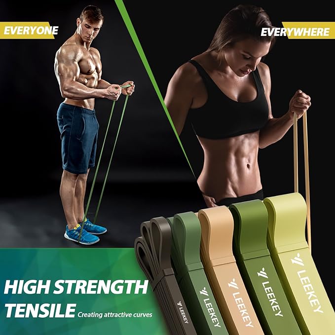 LEEKEY Resistance Bands, Exercise Bands with Handles,Pull Up Assist Bands - Bands for Working