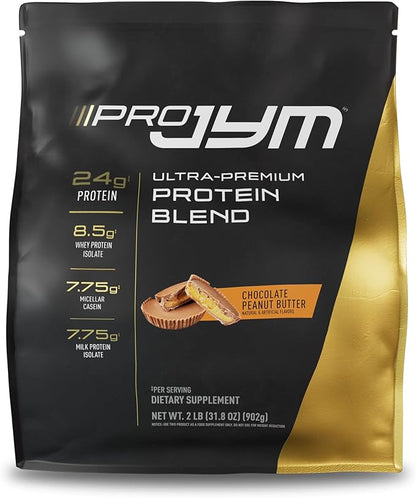 Pro JYM Chocolate Peanut Butter Protein Powder - Whey Protein Isolates, Casein, & Milk Protein