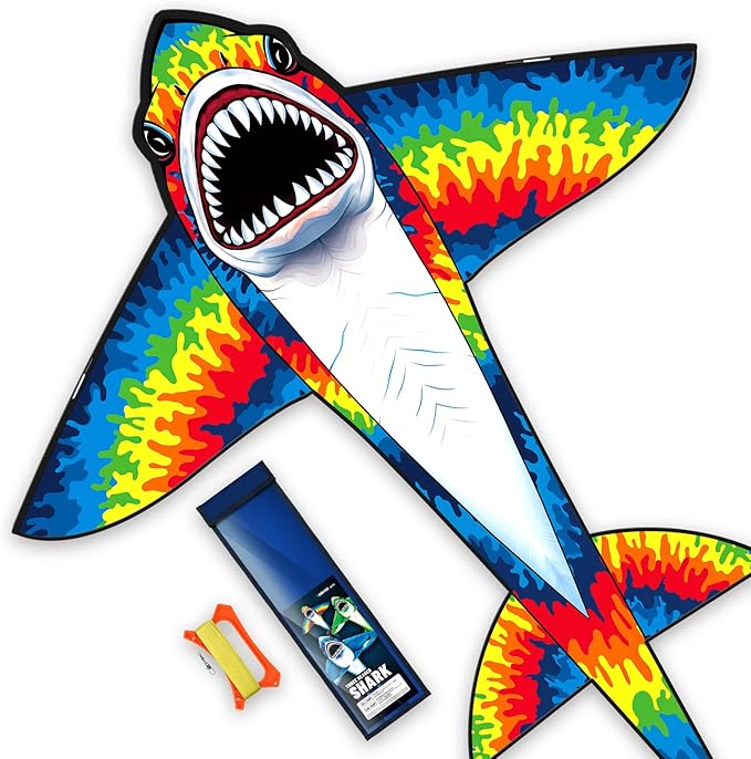 Three Headed Shark Kite for Kids and Adults,Kites for Kids Ages 8-12 Easy to Fly,Single Line Beach