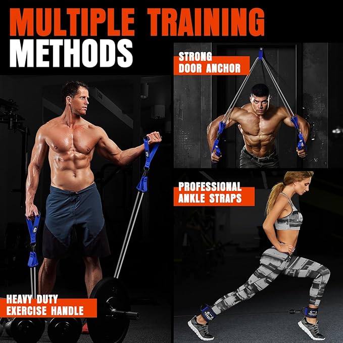 Heavy Resistance Bands for Working Out, 300LBS Exercise Bands with Handles, Workout Bands for Men