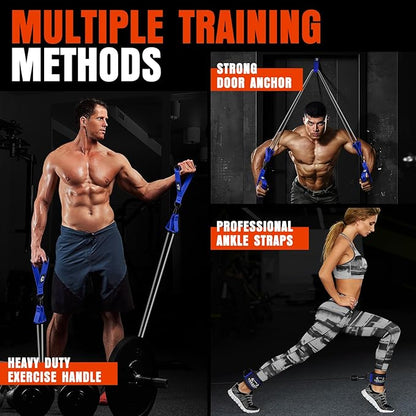 Heavy Resistance Bands for Working Out, 300LBS Exercise Bands with Handles, Workout Bands for Men