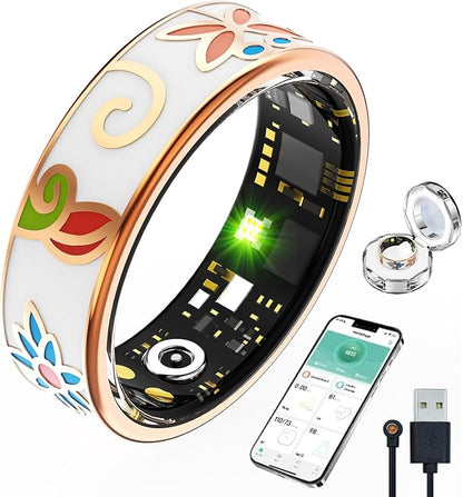 Advanced Smart Health Ring for Men & Women - IP68 Waterproof Health Tracker Ring with Heart Rate