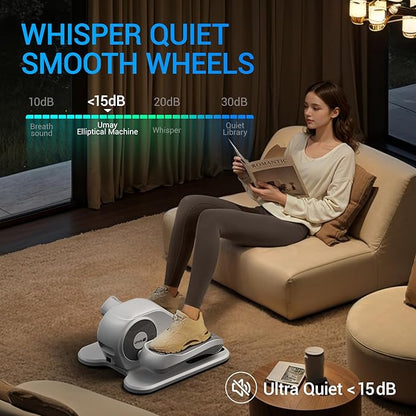 Under Desk Elliptical Machine, Ellipse Leg Exerciser for Seniors, Quiet & Portable Electric Seated