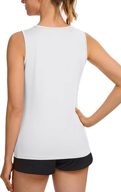 TACVASEN Women's UPF 80+ Workout Tank Top Sleeveless Quick Dry Sun Protection Hiking Athletic Gym