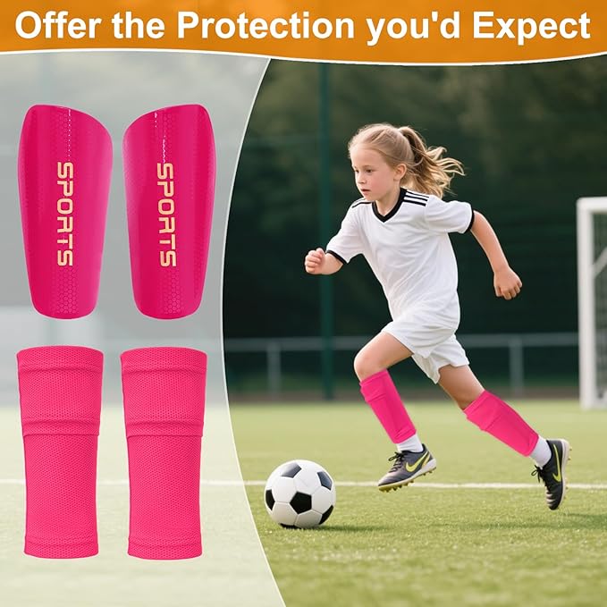 Shin Guards Soccer Kids 2025 Version High-Density Foam Soccer Shin Guard with Sleeves Shin