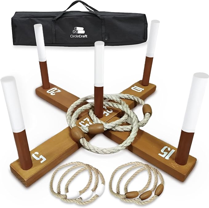 Outdoor Ring Toss Game for Adults - Perfect Lawn and Backyard Game for Adults and Family - Outdoor
