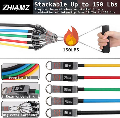 Resistance Bands with Handles, Single Resistance Bands, Exercise Bands with Handles, for Resistance