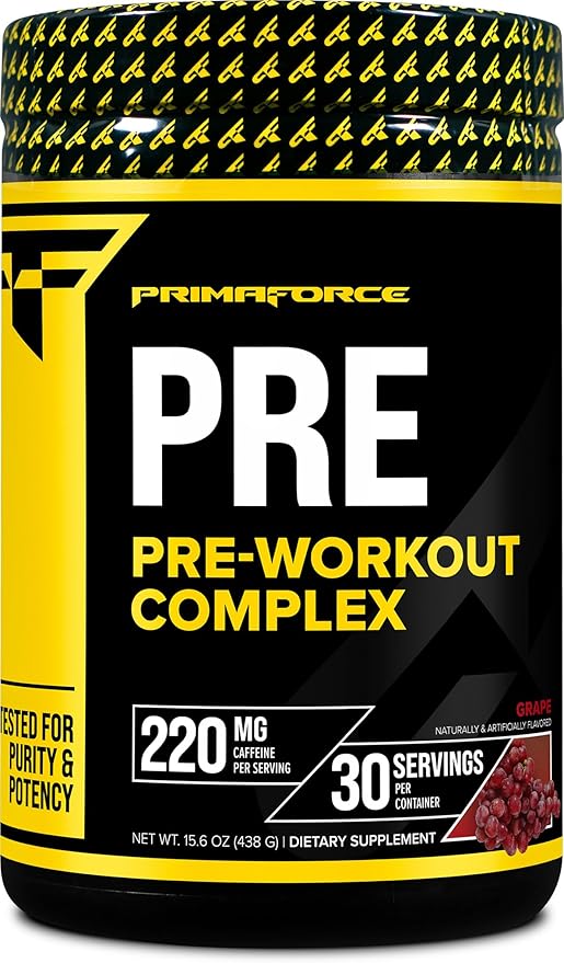 Primaforce Pre-Workout Complex Powder (Grape, 30 Servings) - Fitness Supplement for Workout Routine