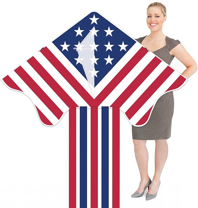 Delta Kite for Kids & Adults - Easy to Fly Large Single Line Beach Kite with 300ft String Handle