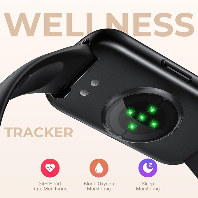 Health Fitness Tracker Smart Watch with 24/7 Heart Rate, Blood Oxygen, Sleep Tracker, Pedometer, 3