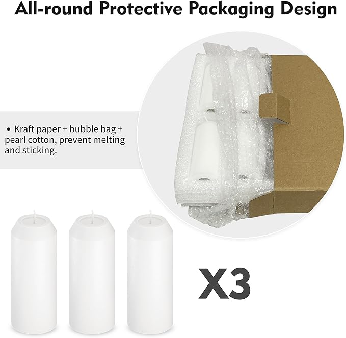 3Pack 15H+ Emergency Candles Long Burning Survival [18H+ Inside Candle Lanterns], 3“ Unscented