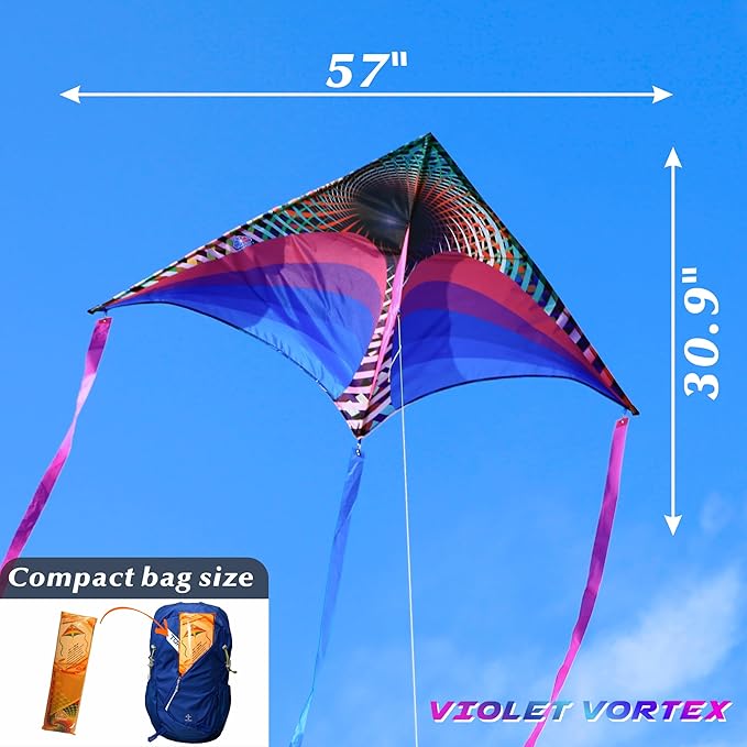 ORGCLDKT-Rainbow Cruiser Delta Kite, Kites for Kids Ages 8-12,4-8,Boys,Girls,Kites for